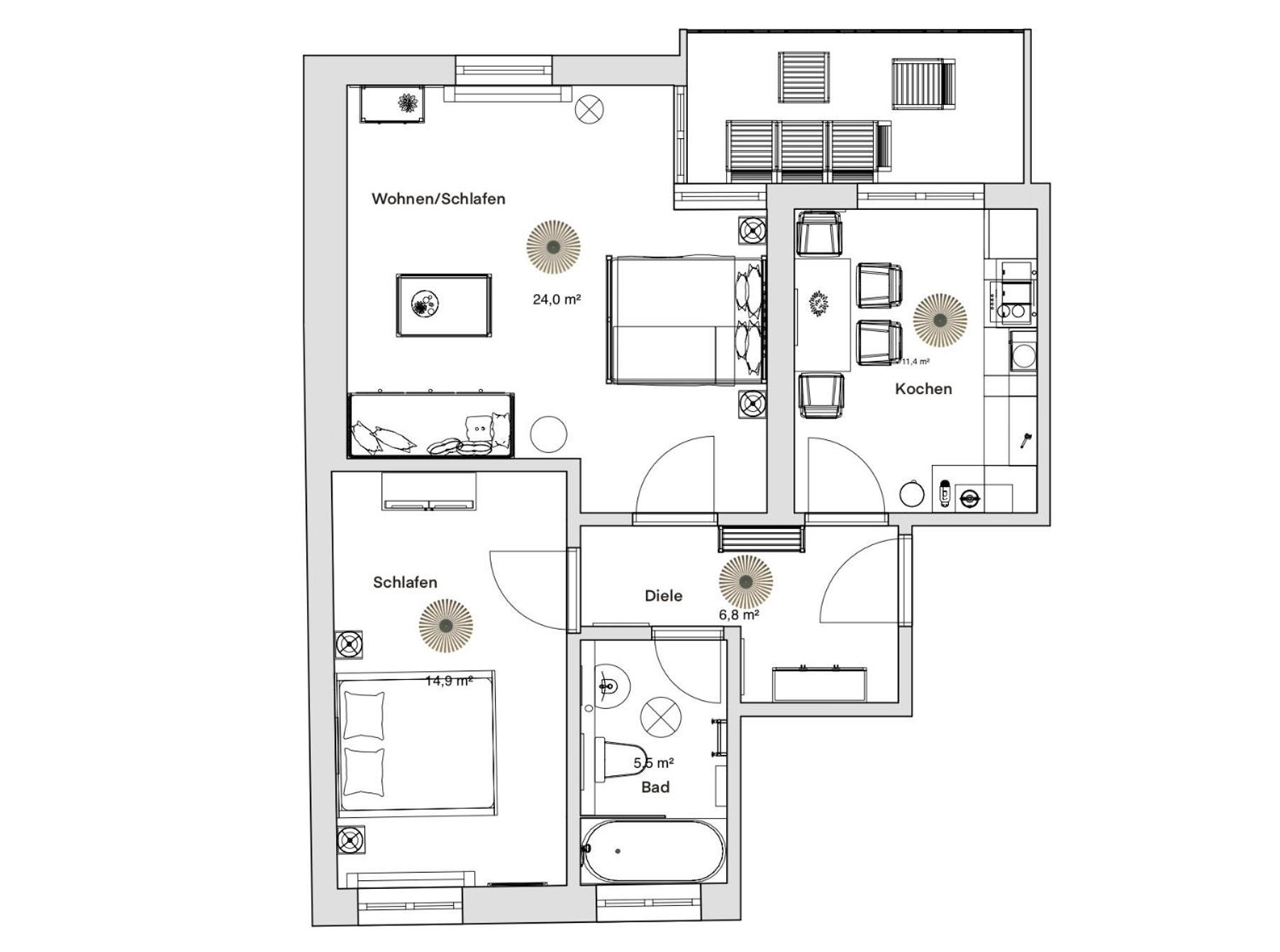 Pineapple Apartments Dresden Zwinger IV - 65 Qm - 1X Free Parking Exteriör bild